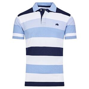 Raging Bull Mens Hoop Birdseye Pique Polo Shirt / Sky Blue
